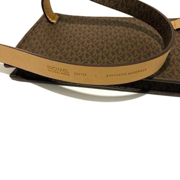 Michael Kors Brown Logo Belt Waist Bag With Gold Chain NWT - Picture 6 of 12